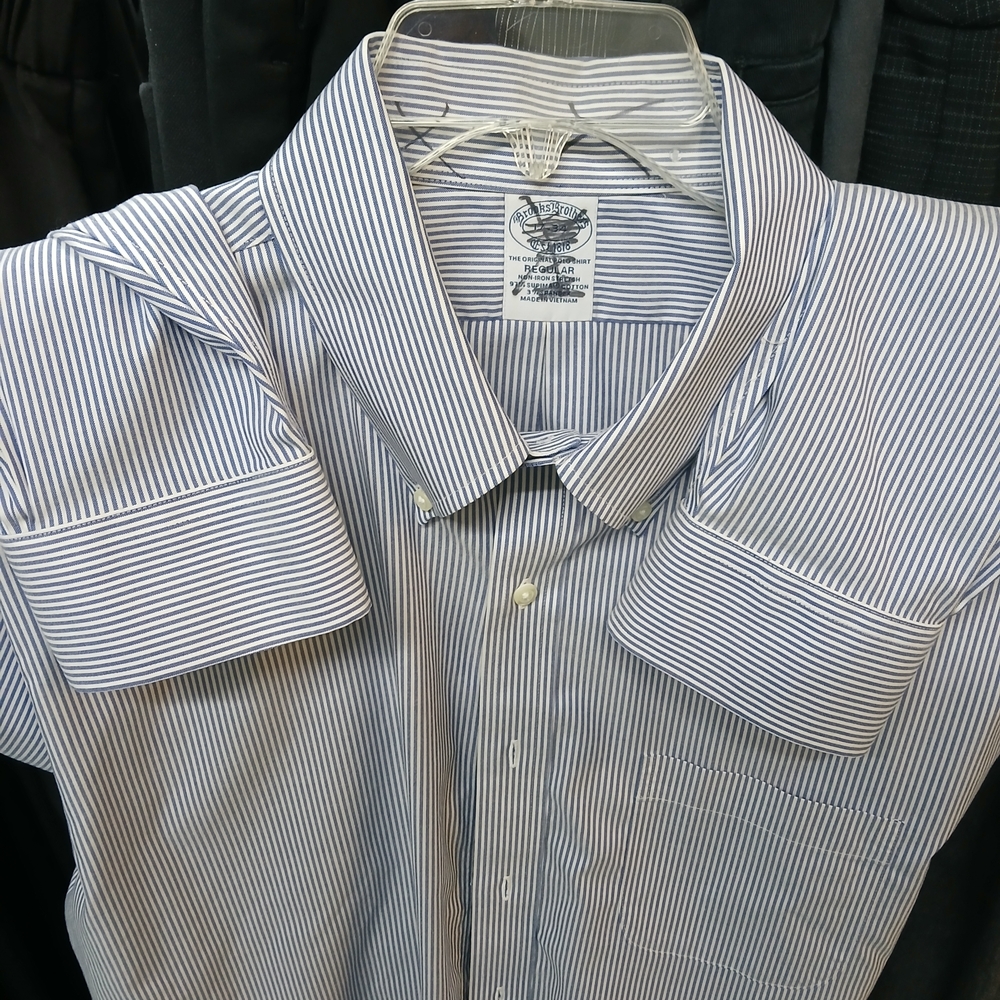 Brooks Brothers 1818  Blue and White Oxford Button Down Dress Shirt